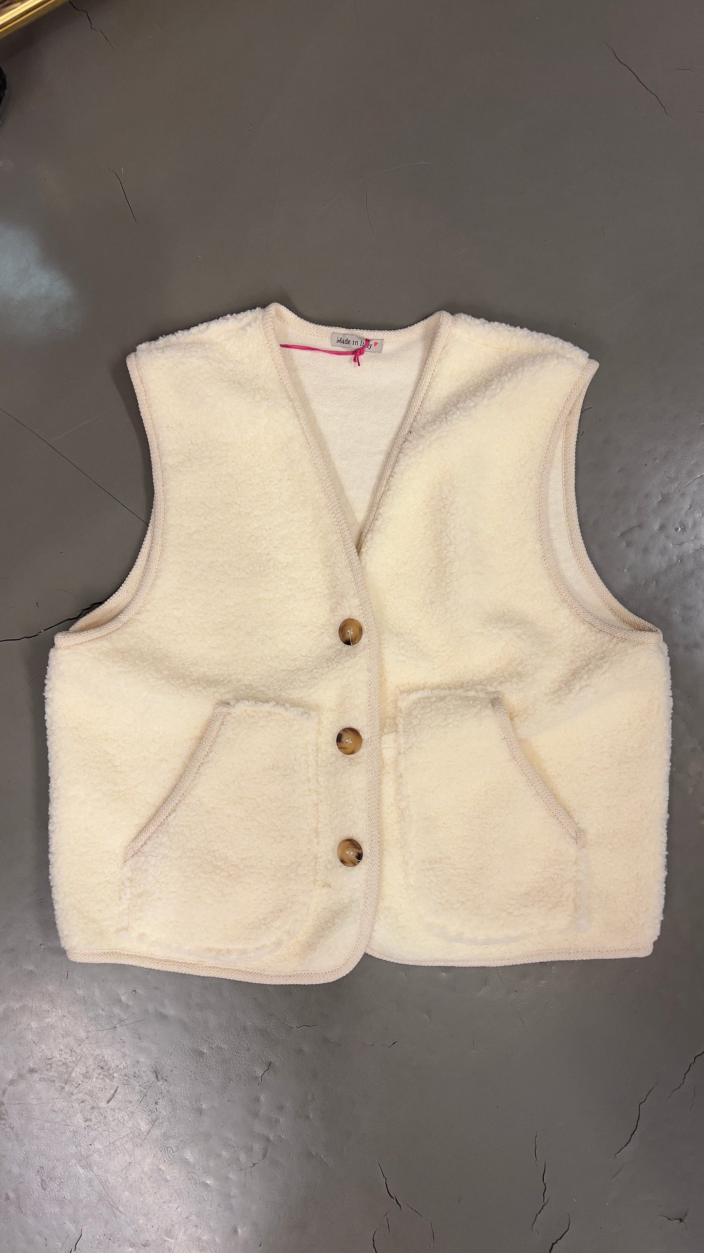 Teddyfell Weste wollweiß