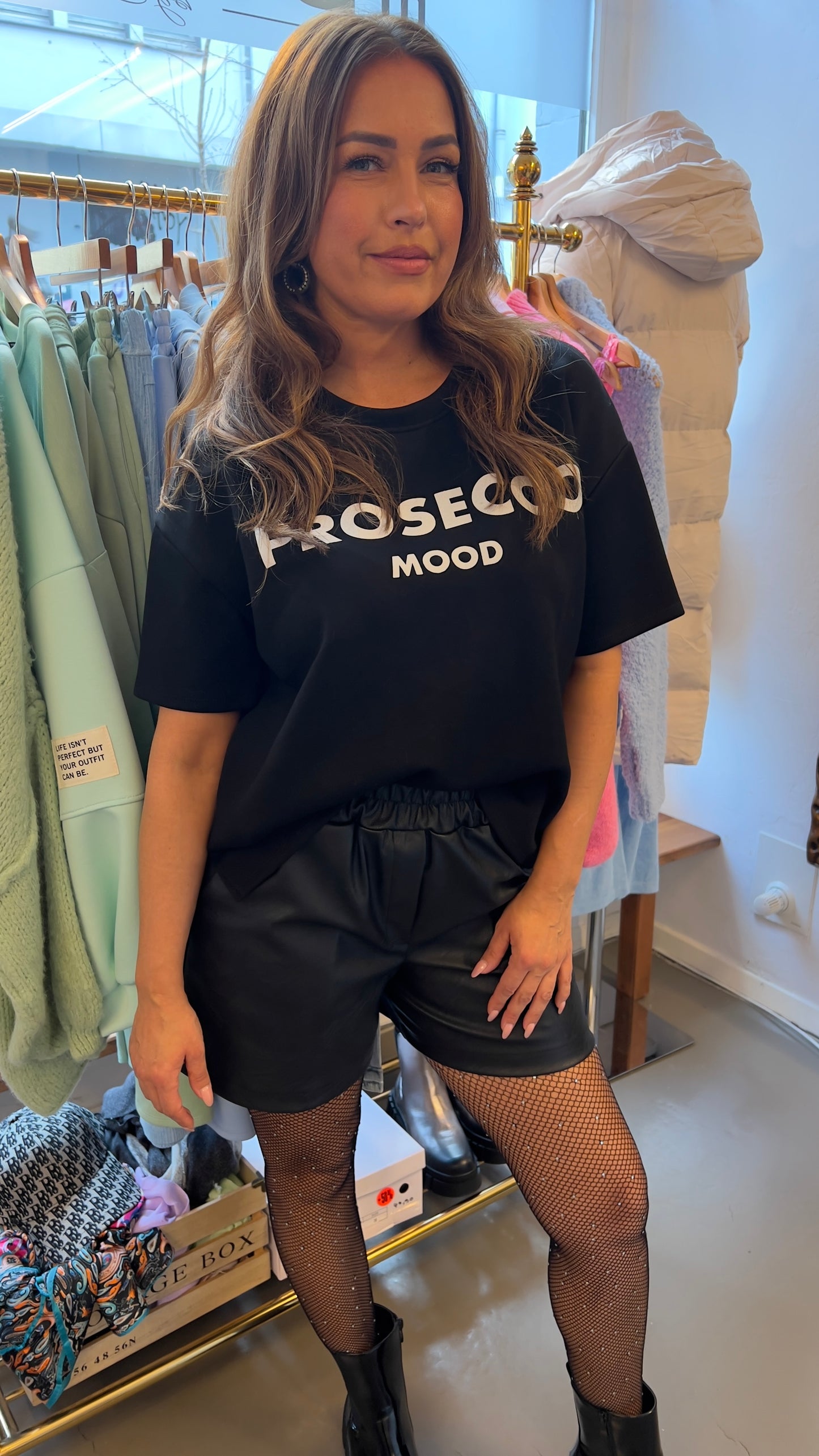 T-Shirt „Prosecco“ schwarz