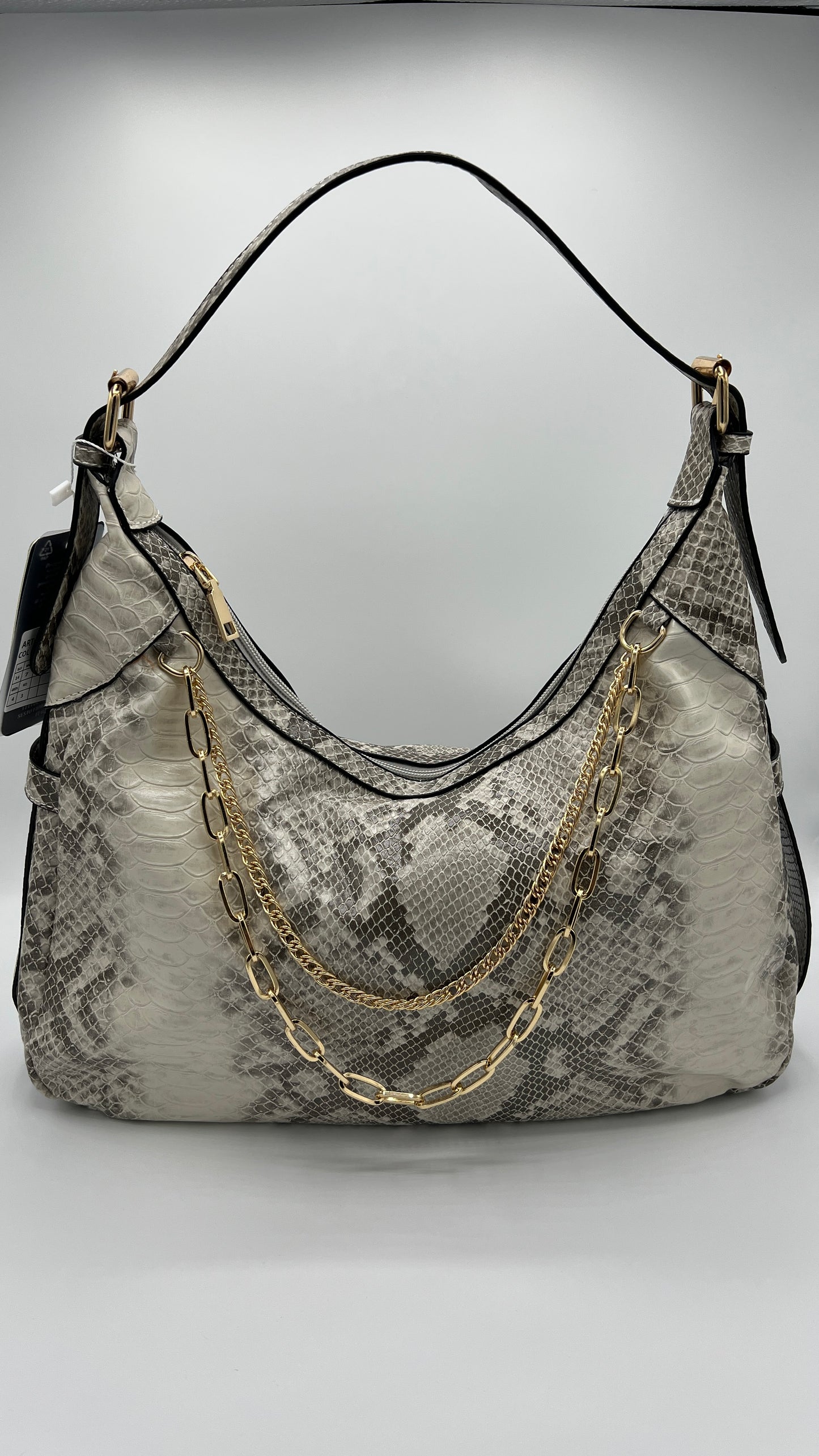 Tasche Animal Print grau/beige