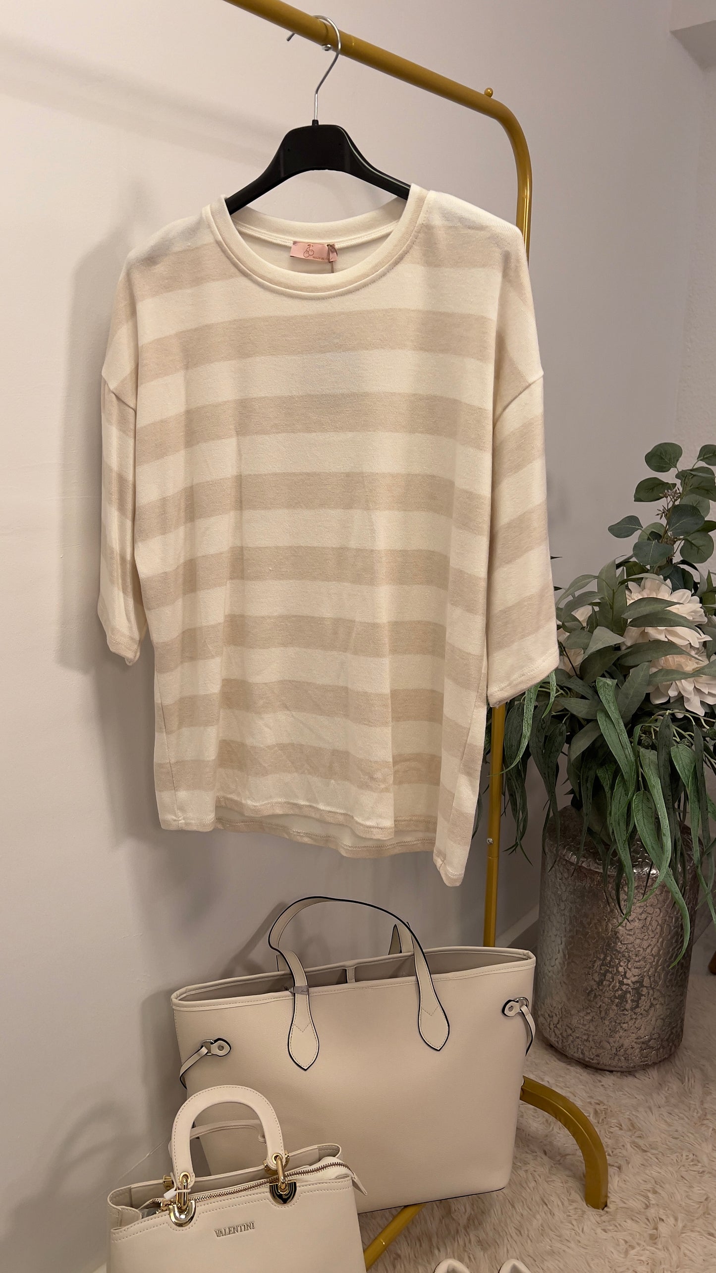 Feinstrick Shirt kurz gestreift