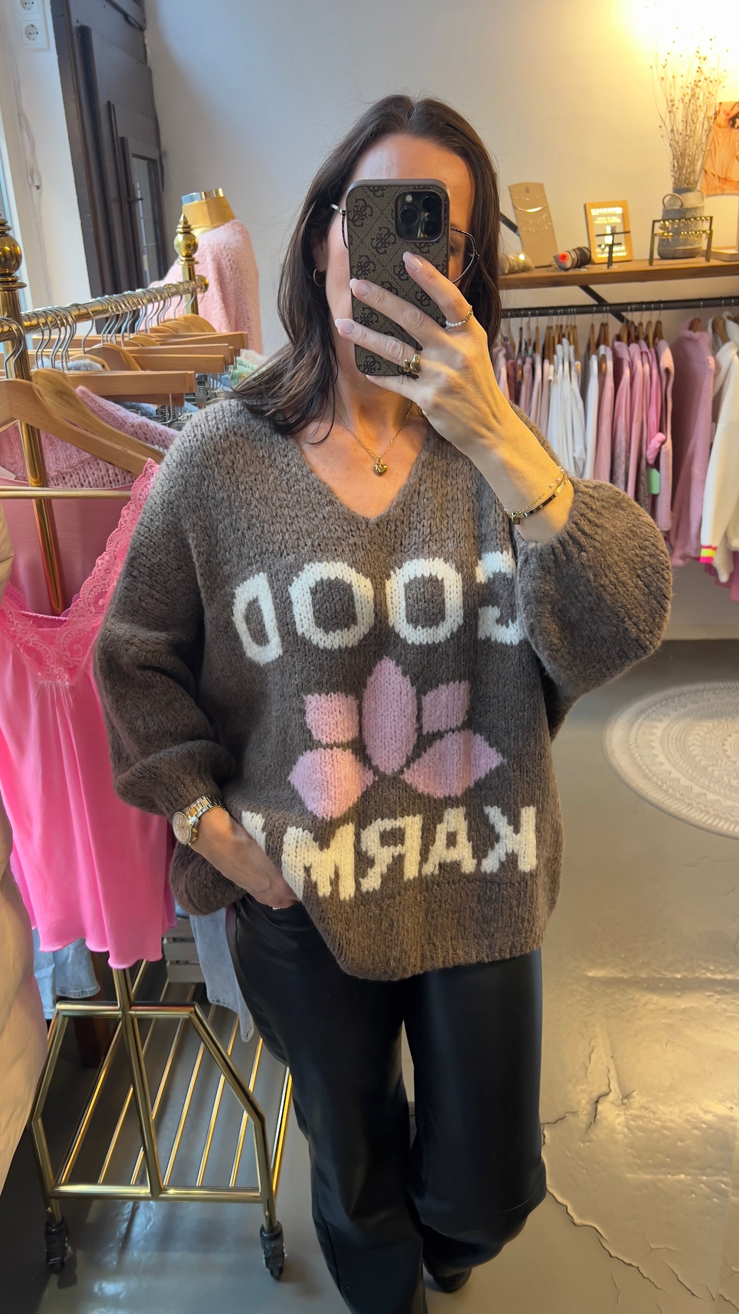 Strickpullover „Karma“ taupe