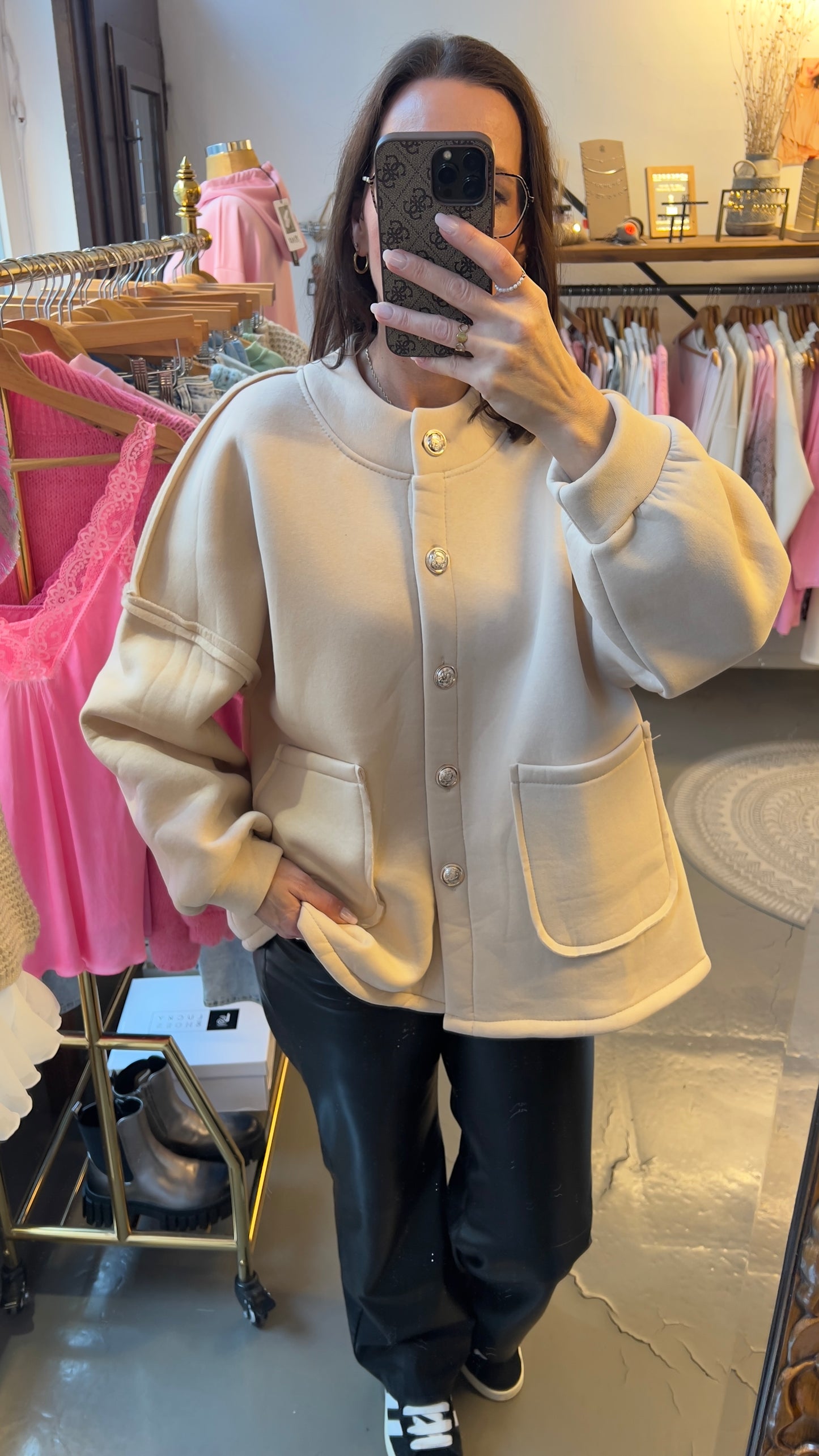 Shirtjacke oversize Schwarz