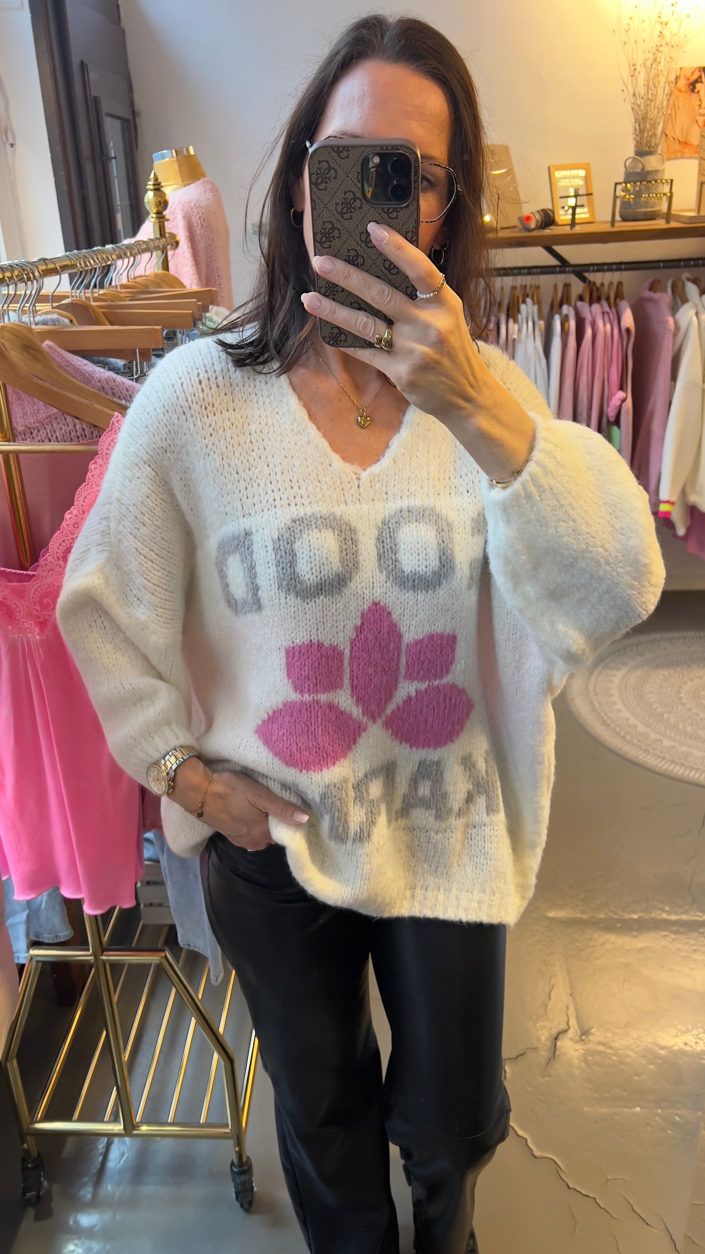 Strickpullover „Karma“ wollweiß