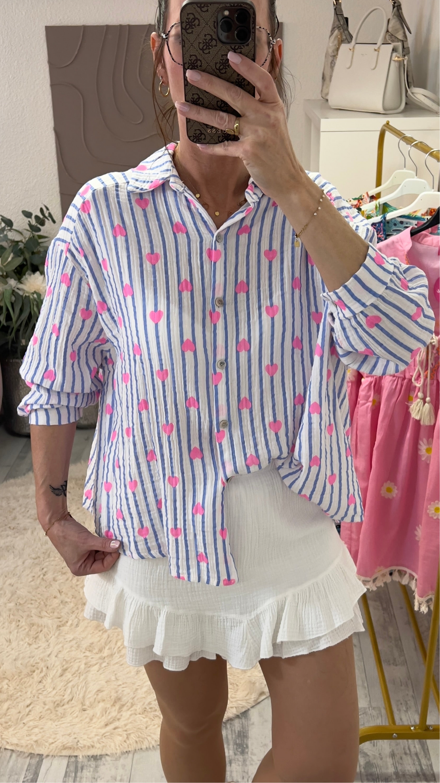 Musselin-Bluse gestreift