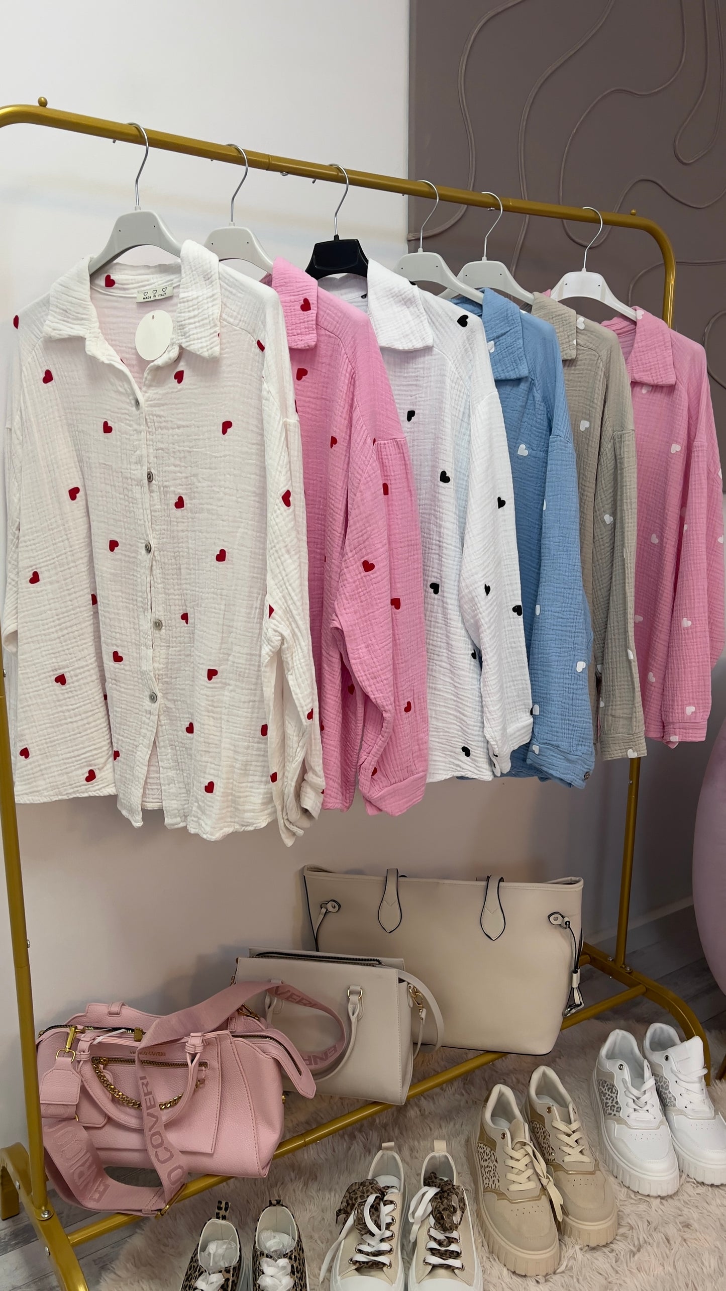 Musselin-Bluse mit Herzen „Valentina“