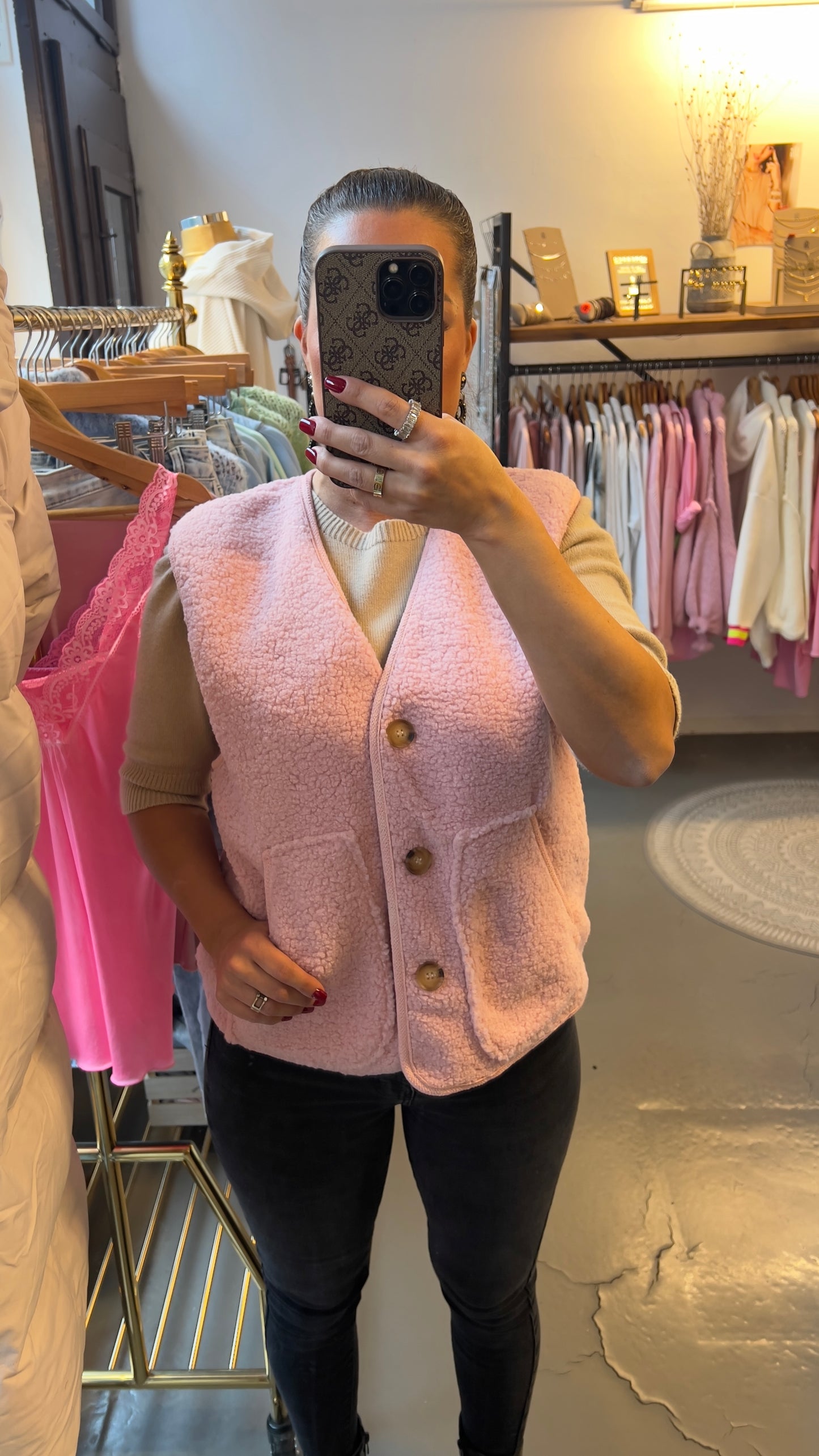 Teddyfell Weste rosa