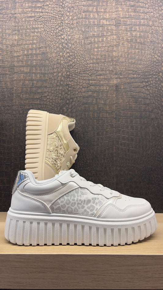 Sneaker weiß & beige