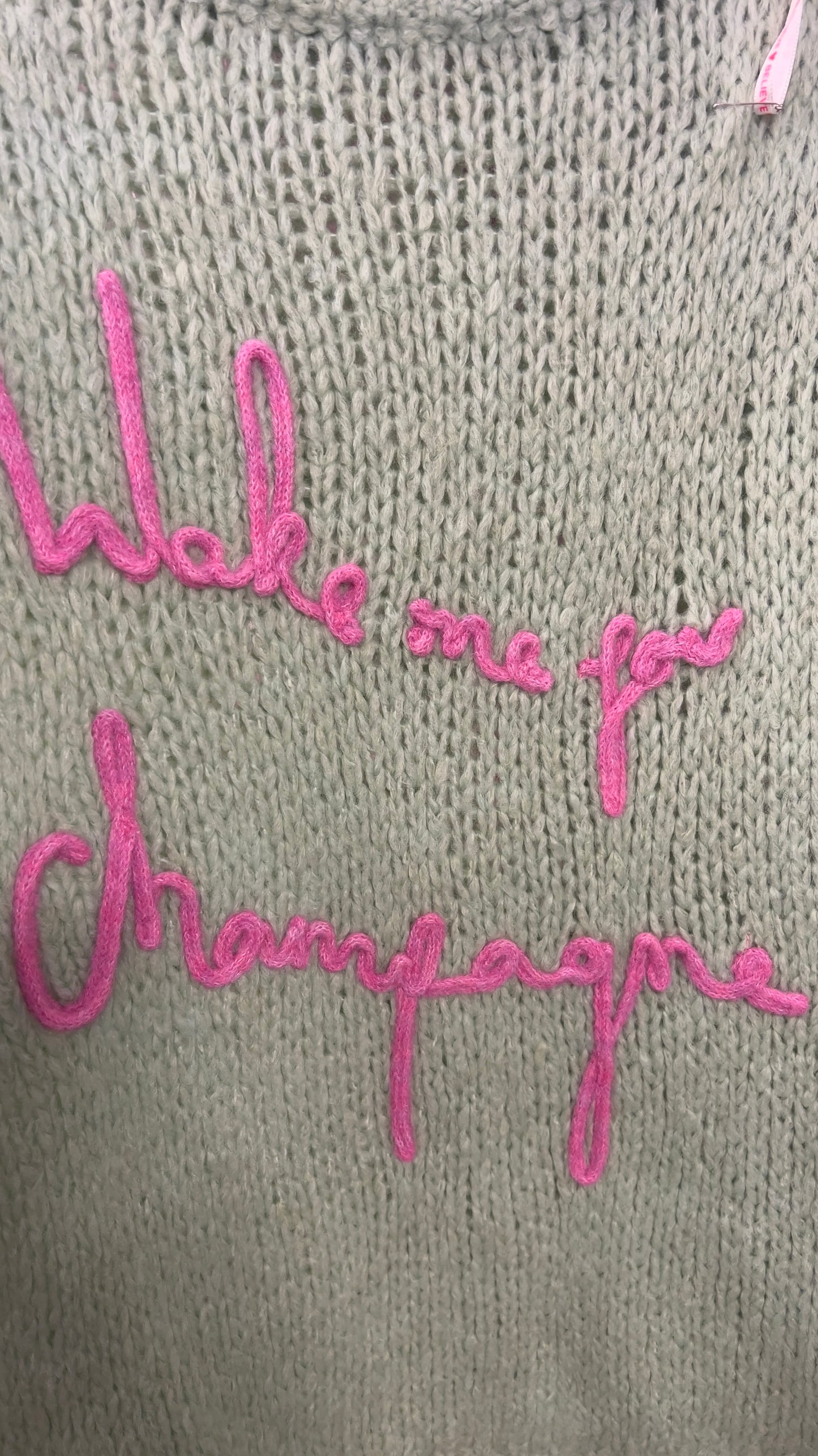 Strickpullover „Juna“ oversize kurz Lindgrün