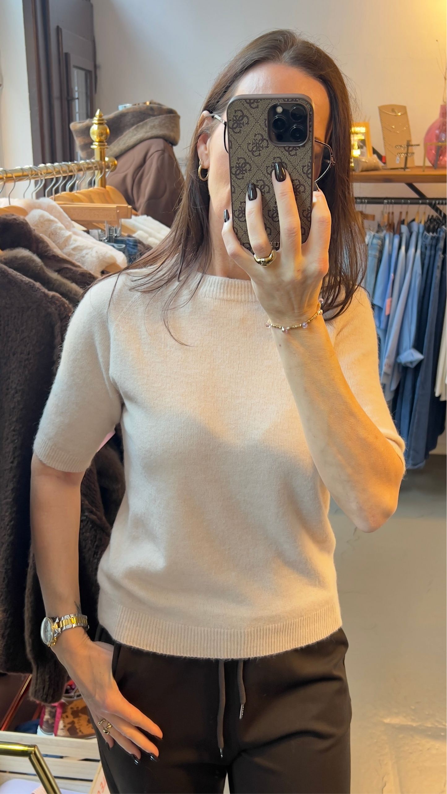 Strickpullover Kurzarm