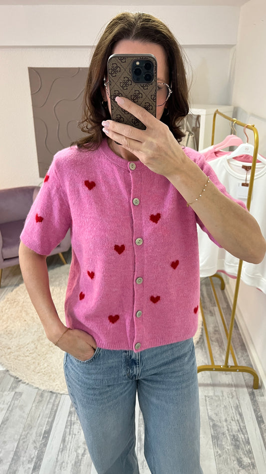 Strickjacke „Love“ Kurzarm