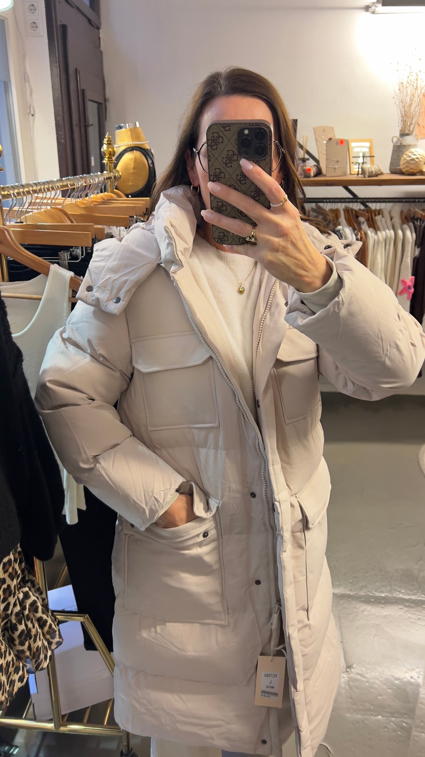 Parka gesteppt beige