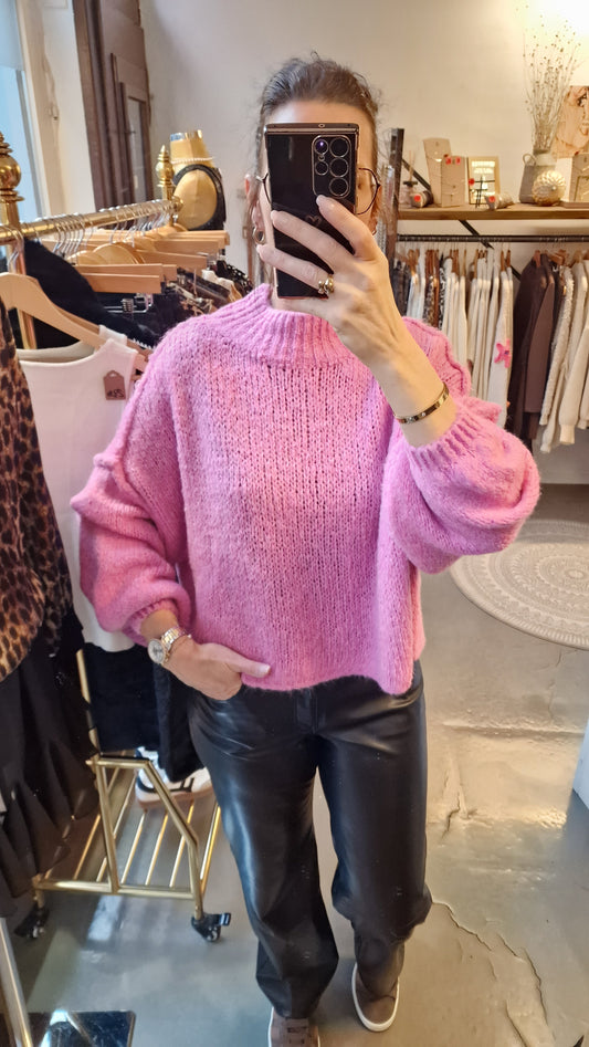 Strickpullover „Ella kurz“ pink