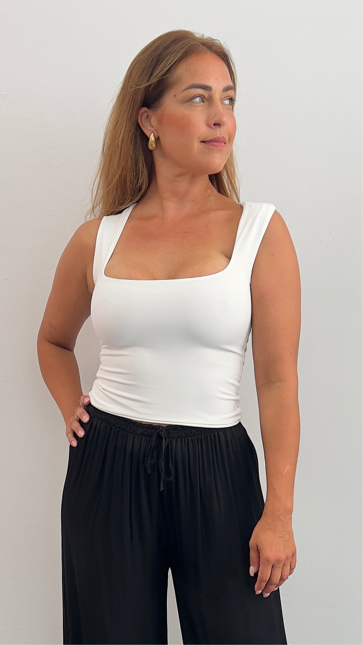 Cropped Top mit Square-Neck