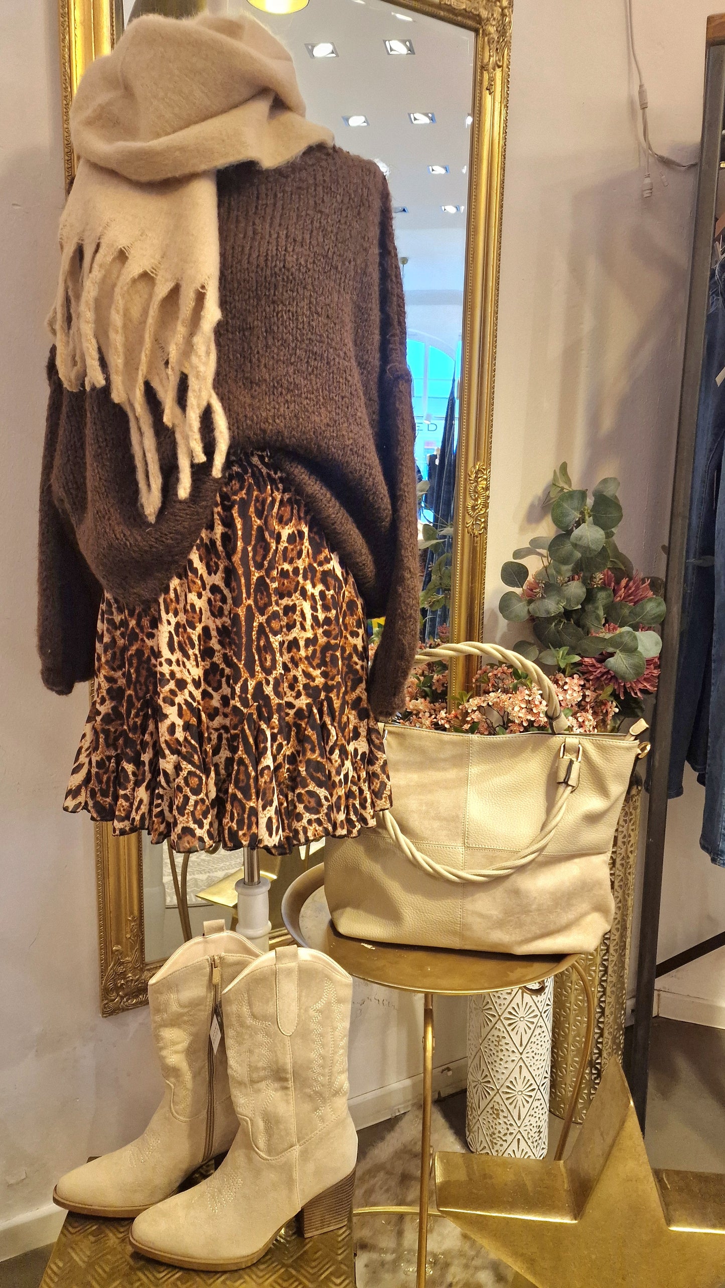 Strickpullover „Ella kurz“ braun