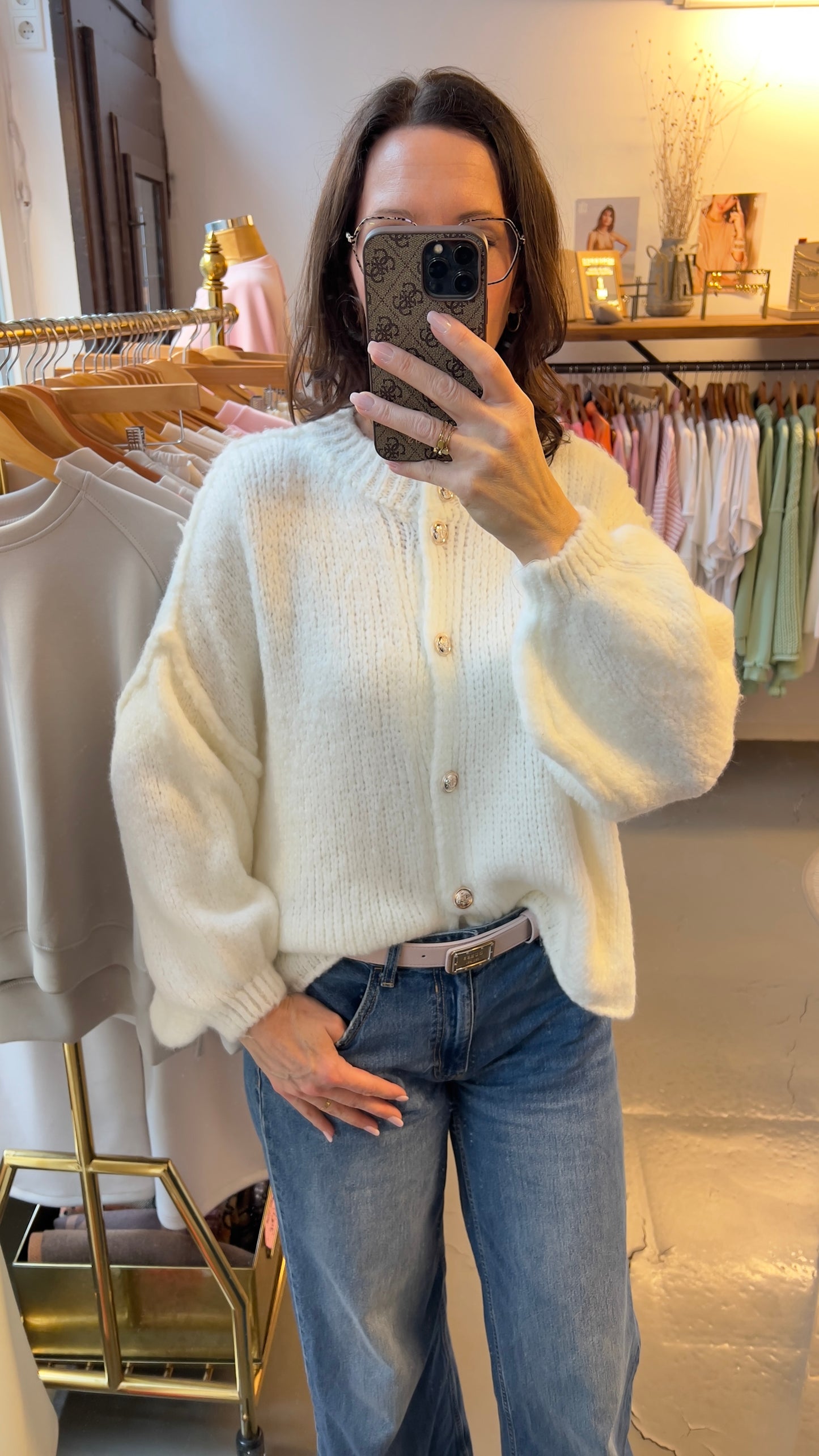 Strickjacke „Mila kurz“ braun