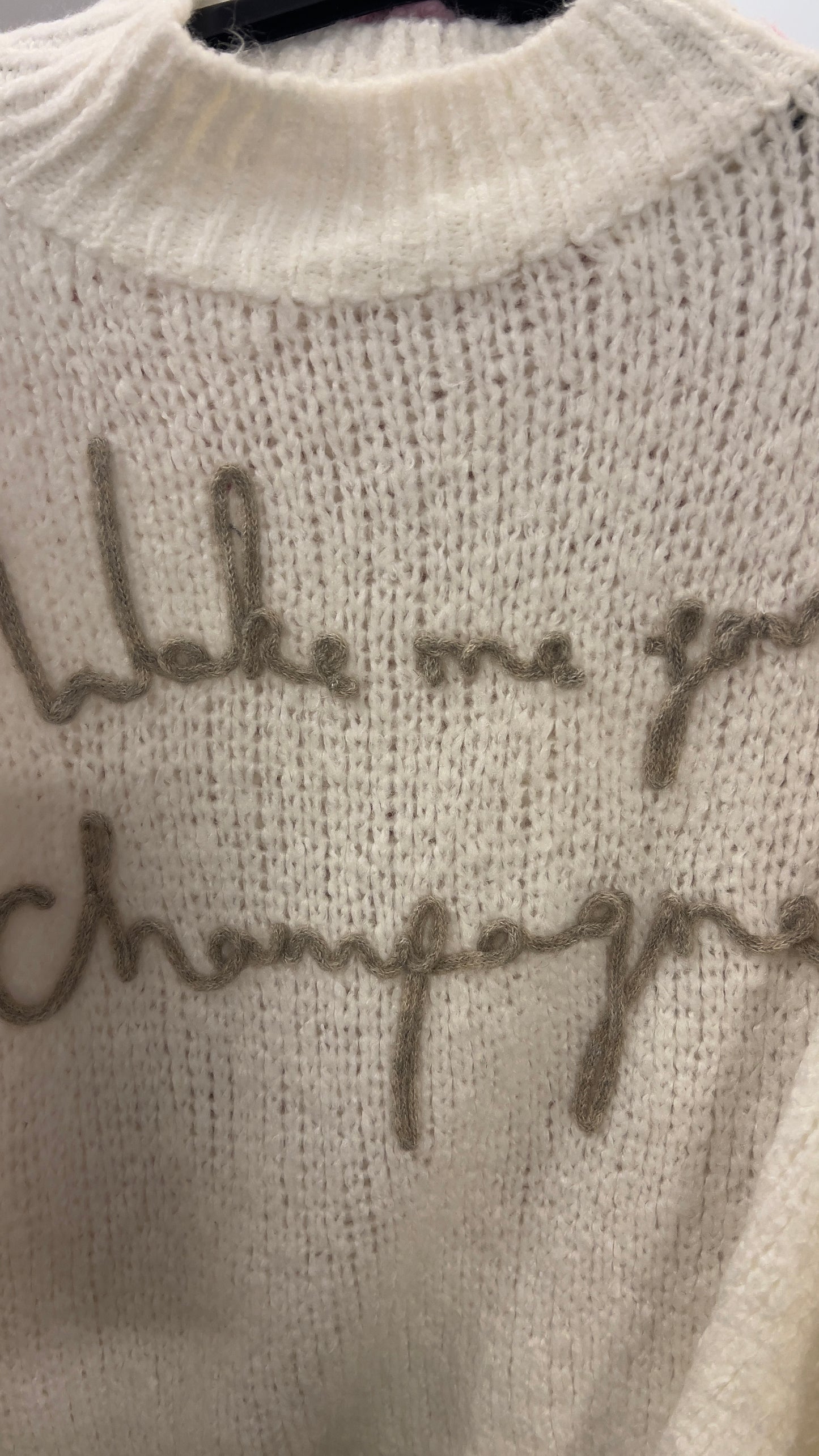 Strickpullover „Juna“ oversize kurz wollweiß