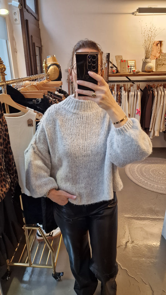 Strickpullover „Ella kurz“ beige