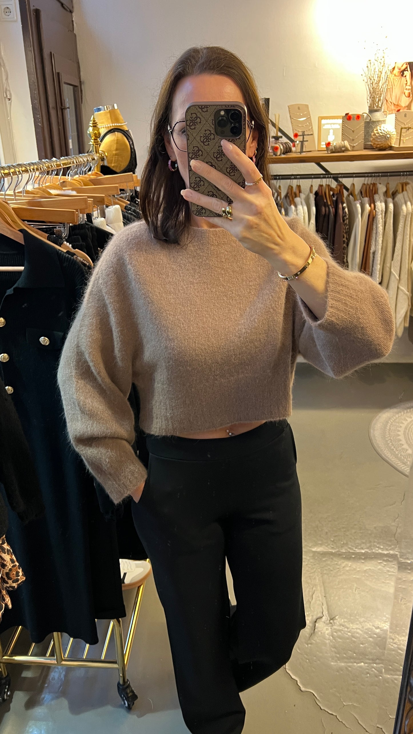 Strickpullover Alpaca hellbraun